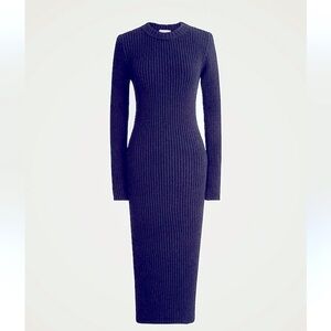 J CREW Ribbed sweater-dress In Navy Blue Size Medium
